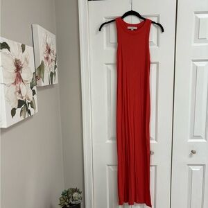 LOFT Orange Halter Sheath Maxi Dress